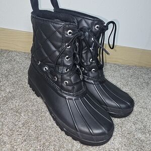 Sperry Black Quilted Ankle Boots